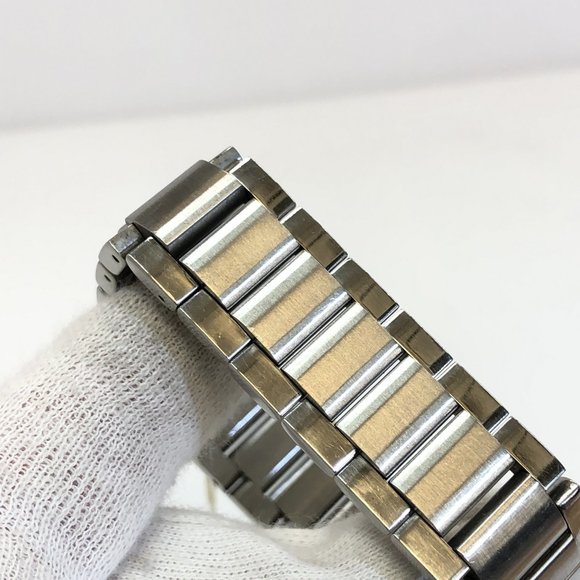 GUCCI Watch Analog Quartz 7700L Square Silver Stainless Steel Dial Black Logo Da - Picture 7 of 8